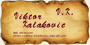 Viktor Kalaković vizit kartica